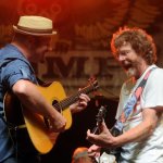 Stephen Mougin and Sam Bush at ROMP 2014 - photo by Jenny Sevcick