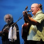 David Grisman and Jim Hurst with the David Grisman Folk Jazz Trio at ROMP 2014 - photo by Jenny Sevcick