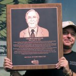 George Shuffler's Hall of Fame plaque at ROMP 2014 - photo by Terry Herd