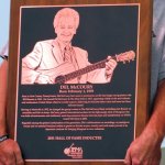 Del McCoury's Hall of Fame plaque at ROMP 2014 - photo by Terry Herd