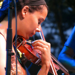 Rhiannon Giddens with Carolina Chocolate Drops at ROMP 2012 - photo by Woody Edwards