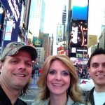 The Roy's with their fiddler, Clint, in Times Square (9/15/12)