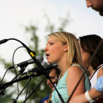 Rachel Johnson with Darin & Brooke Aldridge at Red, White & Bluegrass 2012 - photo © Laura Tate Photography