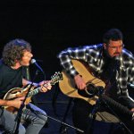 Sam Bush and Vince Gill perform at the Earl Scruggs tribute concert (1/11/14) - photo by John Goad