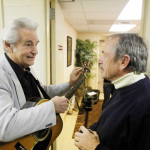 Del McCoury and Butch Robins at the Sizemore Benefit Show in Roanoke (2/19/12) - photo © Dean Hoffmeyer