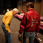 Marshall Wilborn and David McLaughlin backstage at the Sizemore Benefit Show in Roanoke (2/19/12) - photo © Dean Hoffmeyer