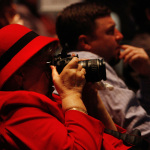 Joyce Sizemore snaps a few at the Sizemore Benefit Show in Roanoke (2/19/12) - photo © Dean Hoffmeyer