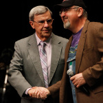 Herschel Sizemore with promoter Mike Conner at the Sizemore Benefit Show in Roanoke (2/19/12) - photo © Dean Hoffmeyer
