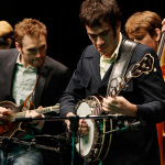 Chris Thile and Noam Pikelny at the Sizemore Benefit Show in Roanoke (2/19/12) - photo © Dean Hoffmeyer