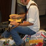 Chad Graves warming up before the Slidegras Extravaganza at World of Bluegrass 2012 - photo by David Morris