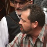 Mike Compton and Dan Tyminski at the Soggy Bottom Boys show in Galtinburg (3/22/14) - photo by Jessica Boggs