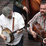 Ron Block and Dan Tyminski at the Soggy Bottom Boys show in Galtinburg (3/22/14) - photo by Jessica Boggs
