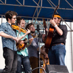 Jacob Jolliff band (with Max Johnson, Alex Hargreaves, and Stash Wyslouch) at Wide Open Bluegrass 2016 - photo © Tara Linhardt