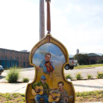 Artistic bass renderings around town at Galax 2014 - photo by Tara Linhardt