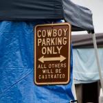 Helpful signs abound in the park at Galax 2014 - photo by Tara Linhardt