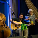 Kitty Kuykendall introduces KrippleKrunck at the 2015 World of Bluegrass - photo © Tara Linhardt