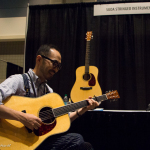 This guitar builder brought himself and his sweet guitars all the way from Japan at World of Bluegrass 2015 - photo © Tara Linhardt