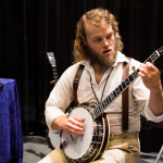 Mark Lavengood at the Ome booth at World of Bluegrass 2015 - photo © Tara Linhardt