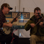 Travis and Trevor Stuart play fiddle tunes for clogging workshop at the 2015 Wide Open Bluegrass Festival - photo by Tara Linhardt