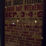 Original flier and photos were part of celebration of first bluegrass festival in Fincastle, VA at Wide Open Bluegrass 2015 - photo by Tara Linhardt