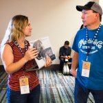 Working the Gig Fair at World of Bluegrass 2016 - photo © Tara Linhardt