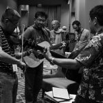 Hallway jam in the Marriott at World of Bluegrass 2016 - photo by Tara Linhardt