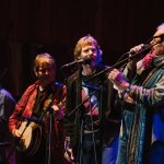 Stuart Duncan, Béla Fleck, Sam Bush and Peter Rowan at the 2013 Telluride Bluegrass Festival - photo © Jason Lombard
