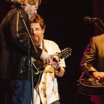 Sam Bush, Tim O\'Brien and Jerry Douglas at the 2013 Telluride Bluegrass Festival - photo © Jason Lombard
