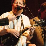 Sam Bush, Tim O\'Brien and Jerry Douglas at the 2013 Telluride Bluegrass Festival - photo © Jason Lombard