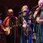 Stuart Duncan, Béla Fleck, Sam Bush and Peter Rowan at the 2013 Telluride Bluegrass Festival - photo © Jason Lombard