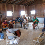 Jammin' in the barn at the first Tippecanoe & Bluegrass Too festival in Lafayette, IN