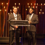Rob and Ronnie McCoury presenting at the 2015 IBMA Awards - photo © Todd Powers