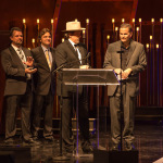 Jerry Douglas and Rob Ickes accepting an award for Three Bells at the 2015 IBMA Awards - photo © Todd Powers