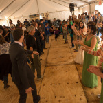 Raleigh wedding party spills into the dance tent at Wide Open Bluegrass 2015 - photo © Todd Powers