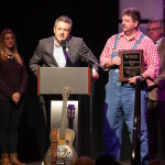 Accepting the Distinguished Achievement Award for Bashful Brother Oswald at World of Bluegrass 2015 - photo © Todd Powers