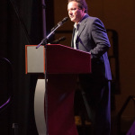 Larry Stephenson accepting a Special Award on behalf of The Chuck Wagon Gang at World of Bluegrass 2015 - photo © Todd Powers
