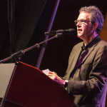 Chris Jones accepting his Bluegrass Broadcaster of the Year award at World of Bluegrass 2015 - photo © Todd Powers