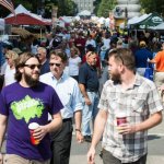 Crowd fills Fayetteville Street to the state capitol at the 2014 Wide Open Bluegrass Festival in Raleigh, NC - photo ©Todd Powers