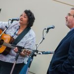 Dawn Kenney and David Morris at a songwriter sessions at the 2014 Wide Open Bluegrass Festival in Raleigh, NC - photo ©Todd Powers