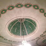 The ceiling in the Lion Hotel ballroom in Shrewsbury, Wales