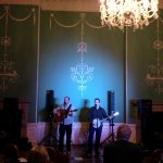 Nedski & Mojo perform in the Lion Hotel ballroom in Shrewsbury, Wales