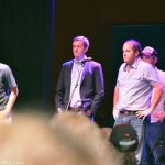 Town Mountain accepts their 2013 Momentum Award at World of Bluegrass - photo by Bill Warren