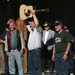 Allen Shadd with his prize at the 2013 Wayne Henderson Festival - photo by Andy Garrigue