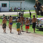 Heading for a swim at Wayside Bluegrass Festival (July 2012) - photo © Laura Tate Photography