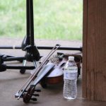 Johnny Ridge's fiddle on the stage at the Willow Oak Festival (April 2013) - photo by Laura Tate Photography