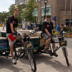 Rickshaws, one of many means of transport available in downtown Raleigh at Wide Open Bluegrass 2016 - photo © Tara Linhardt