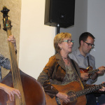 Louisa Branscomb performs with Melissa and Kyle Triplett at World of Bluegrass 2015 - photo by Becky Johnson