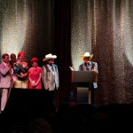 The Ozaki Brothers accepting their Distinguished Achievement Award at World of Bluegrass 2013 - photo by Tar Linhardt