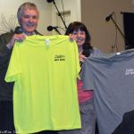 Terri and Keith Grannis with new T-shirts at Zellie’s Opry House in Howard City, Michigan (5/14/16) - photo © Bill Warren