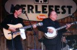 Brad Davis on stage with Earl Scruggs at MerleFest